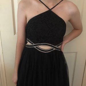 Sequin Hearts black/silver prom dress